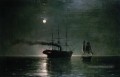 navires dans le silence de la nuit 1888 Romantique Ivan Aivazovsky russe